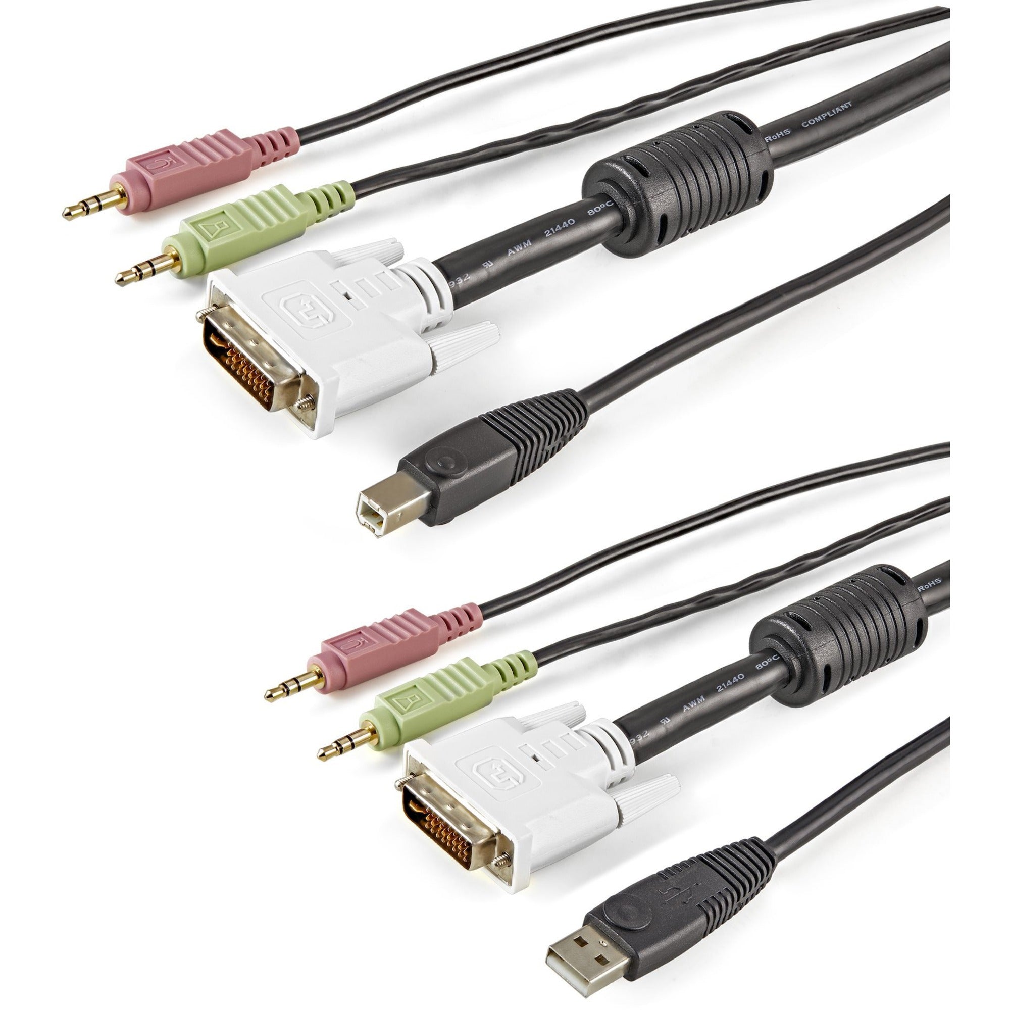StarTech.com 10 ft 4-in-1 USB DVI KVM Cable with Audio