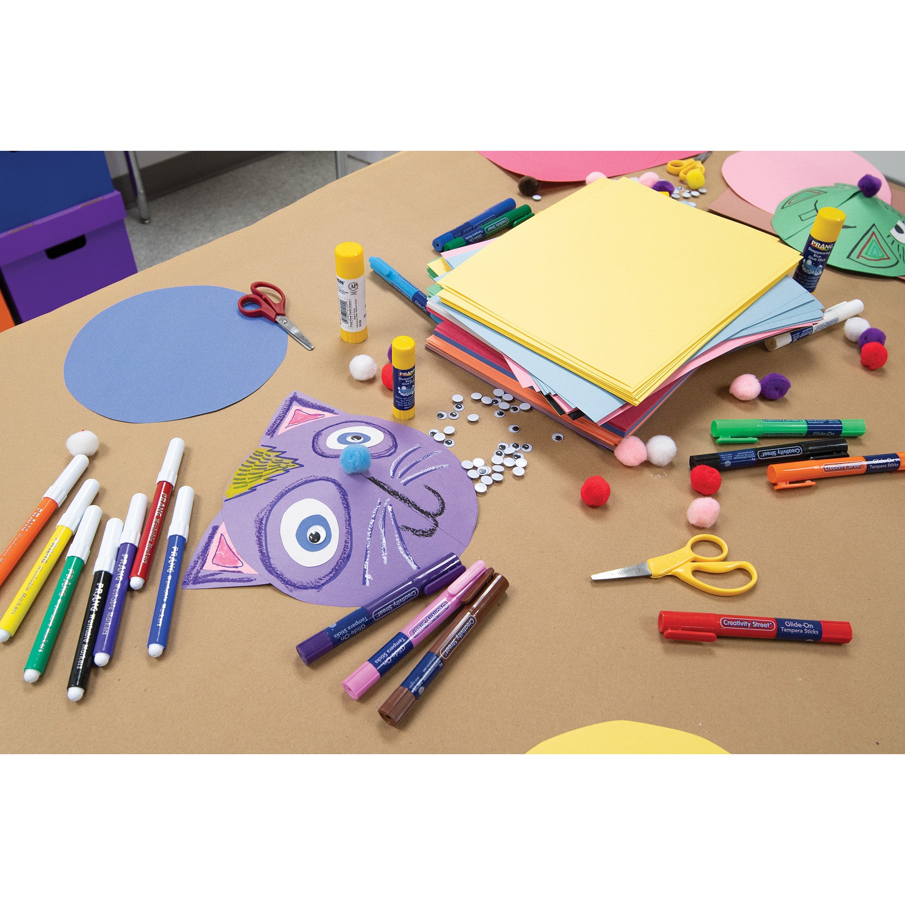 Construction Paper, Medium Weight, 10 Assorted Colors, 9" x 12", 100 Sheets