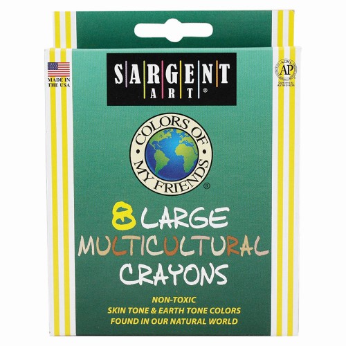8Ct Color of My Friends Large Multicultural Crayon