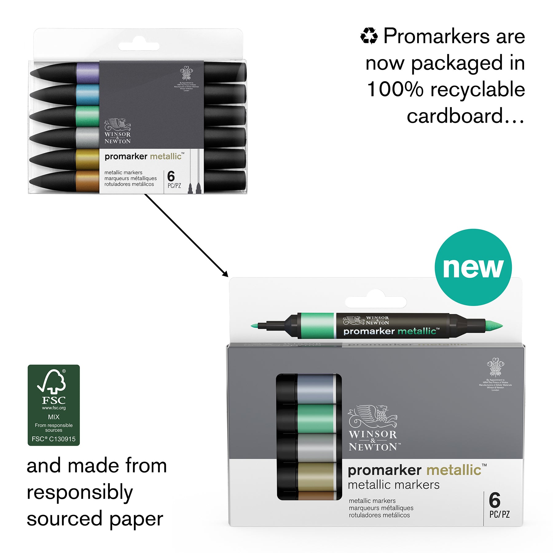 WN ProMarker Metallic 6 Set