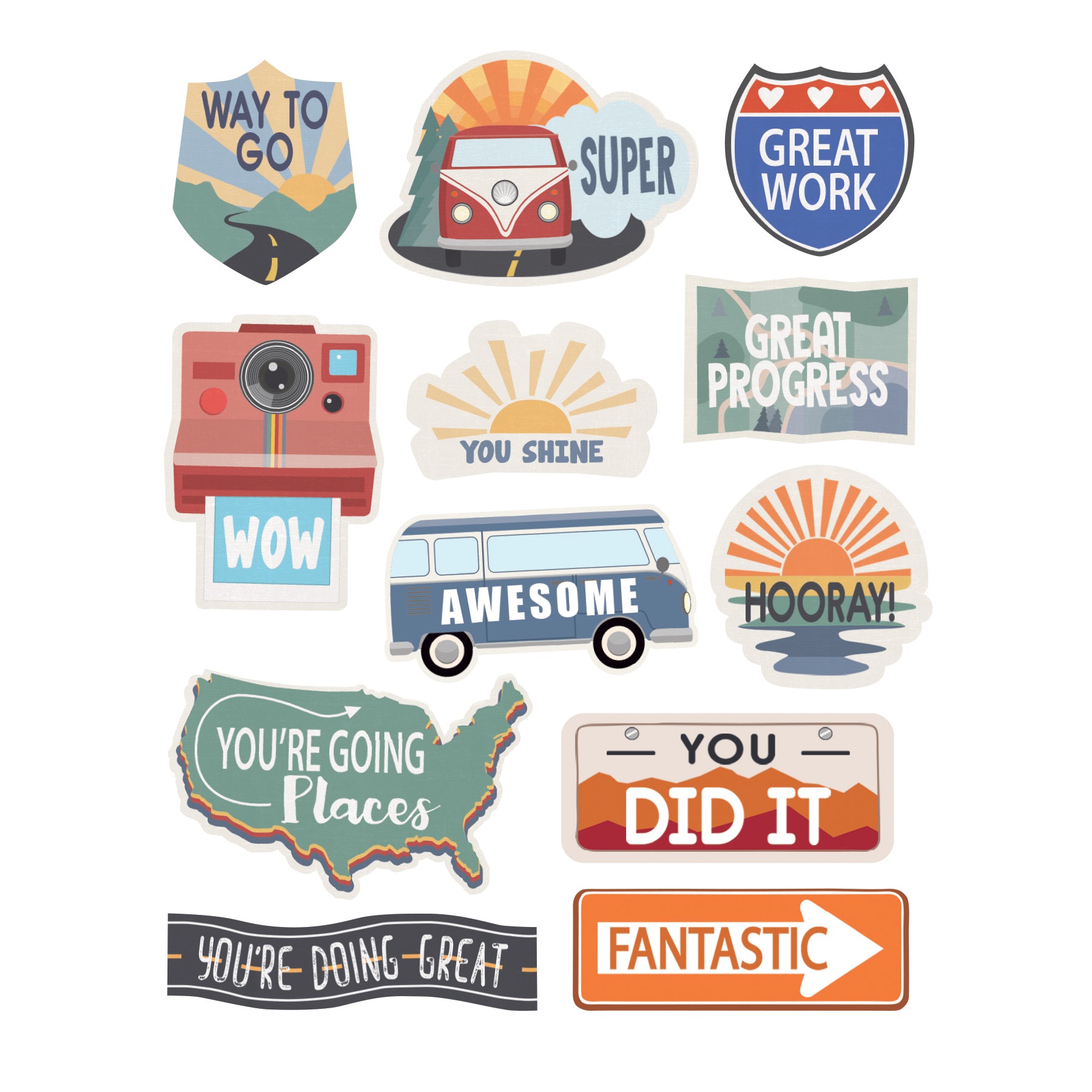 Moving Mountains Road Trip Stickers, Pack of 72