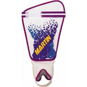 Martin Sports Extended Padding White/Purple Soccer Shin Guards