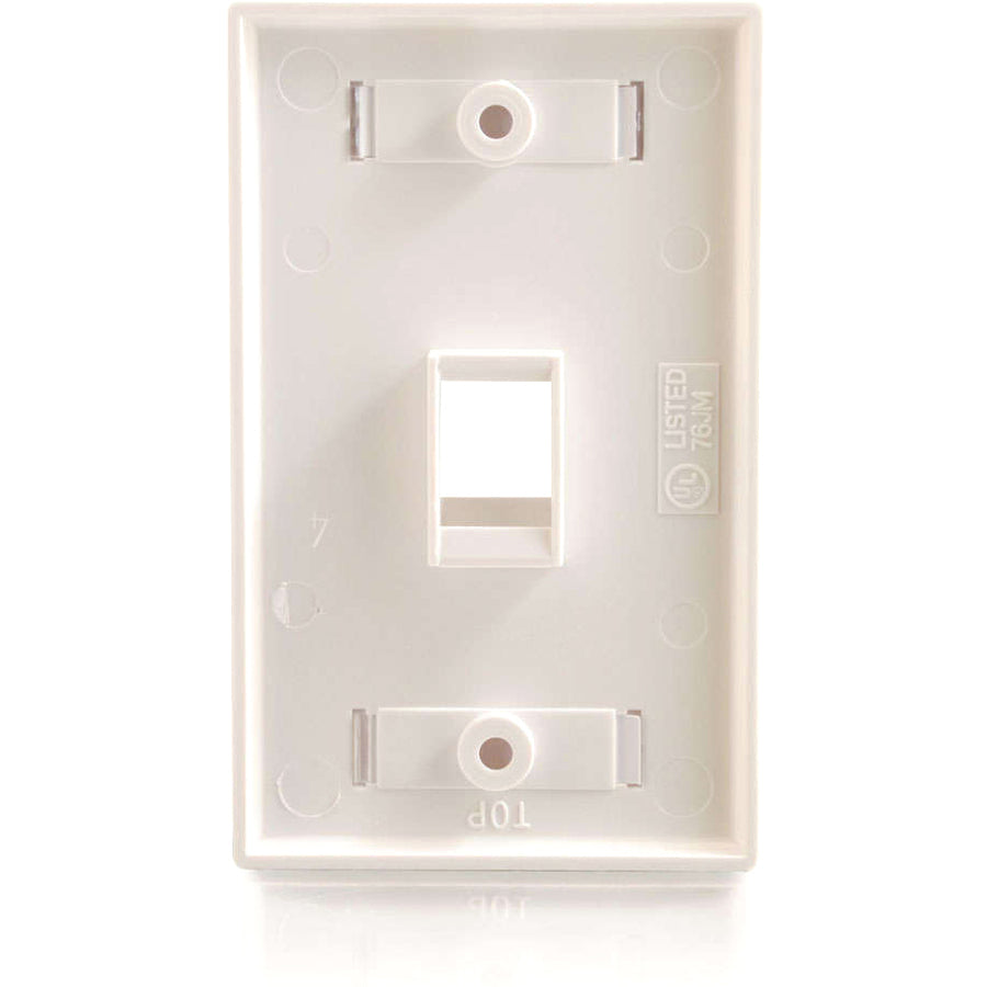 C2G 1 Socket Keystone Network/Multimedia Faceplate - 1 x Total Number of Socket(s) - 1-gang - Flush Mount - White - 1 Each