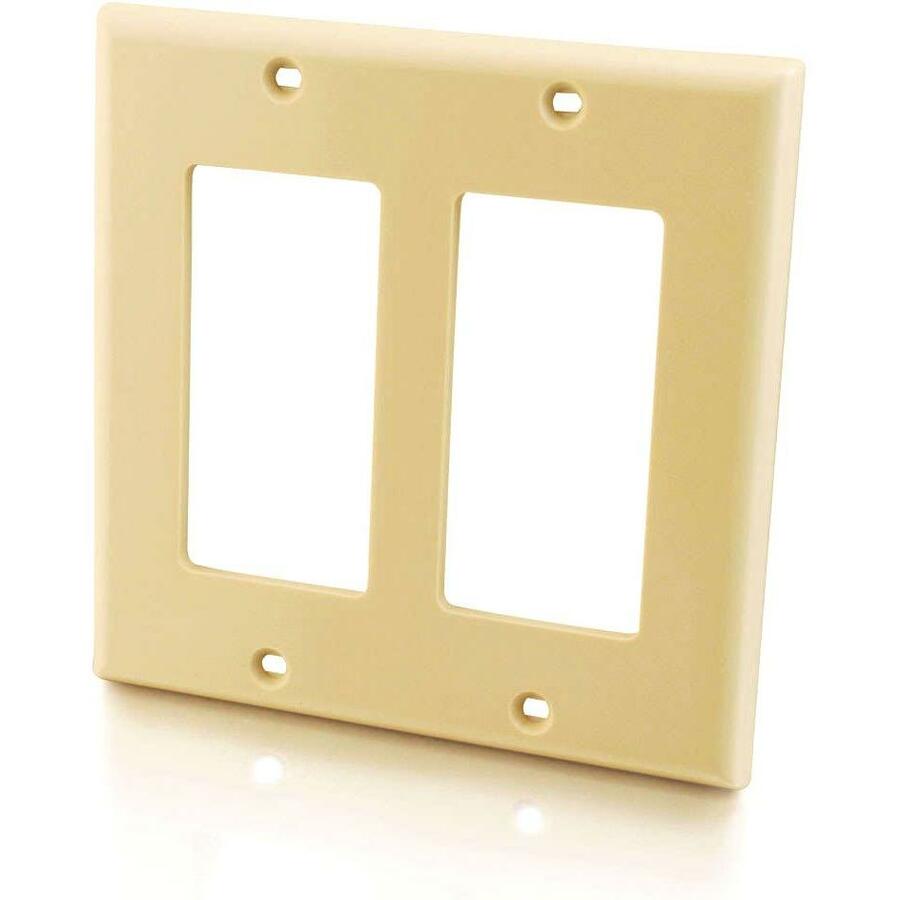C2G Decora-Style Faceplate - 2-gang - Ivory - 1 Each