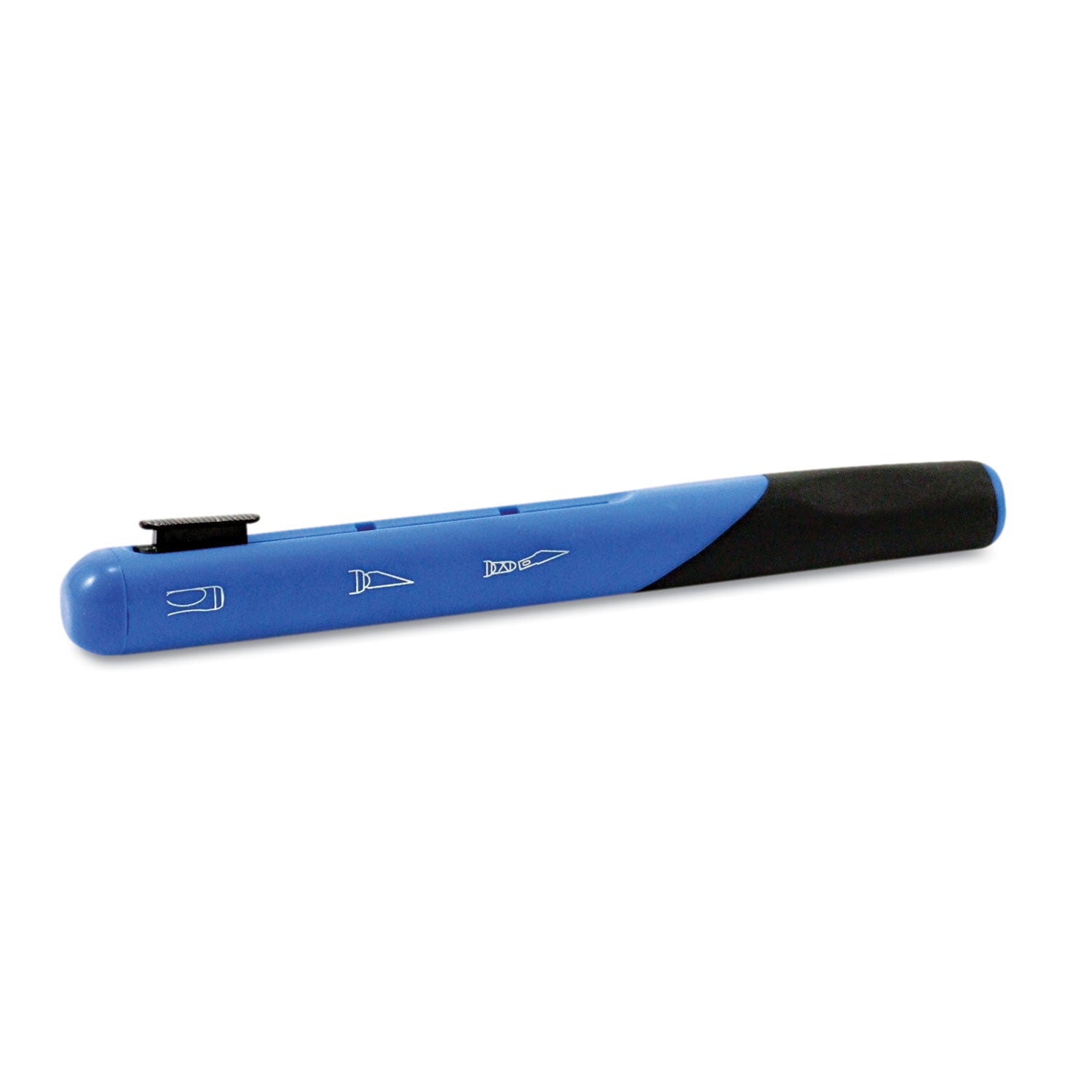 1 Carbon Steel Blade - Retractable, Comfortable Grip, Anti-roll, Durable, Replaceable Blade - Metal - Blue - 1 Each