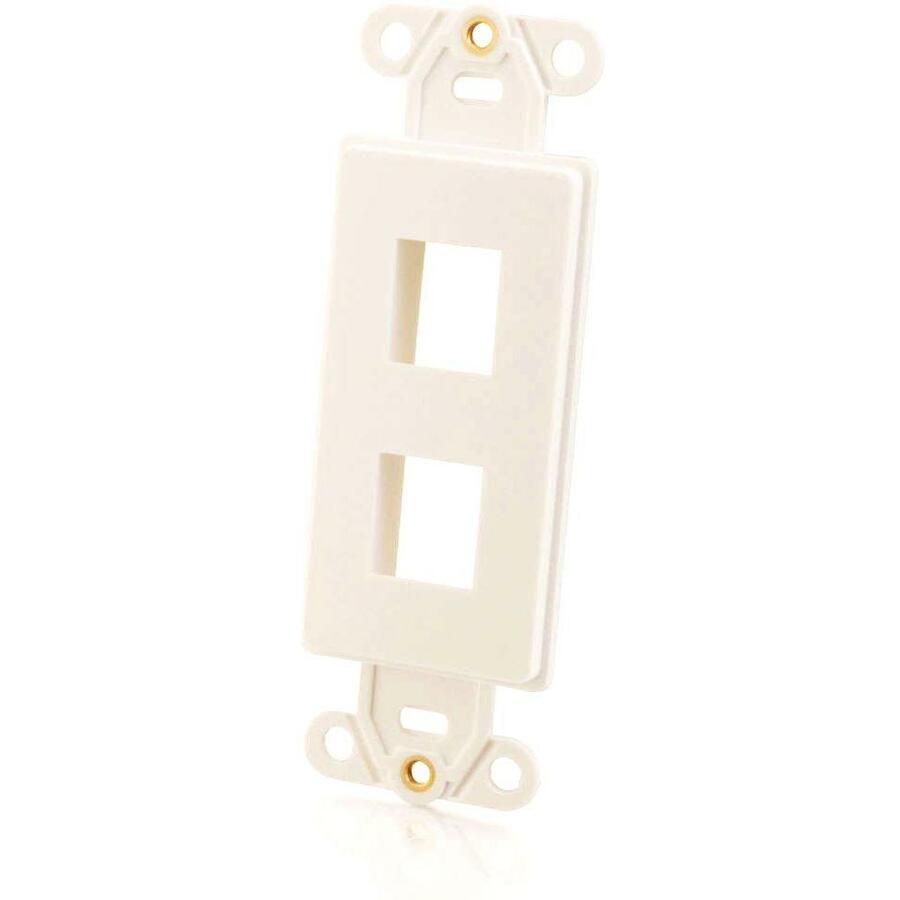 C2G 2 Socket Decorative Multimedia Keystone Insert - 2 x Total Number of Socket(s) - White - 1 Each