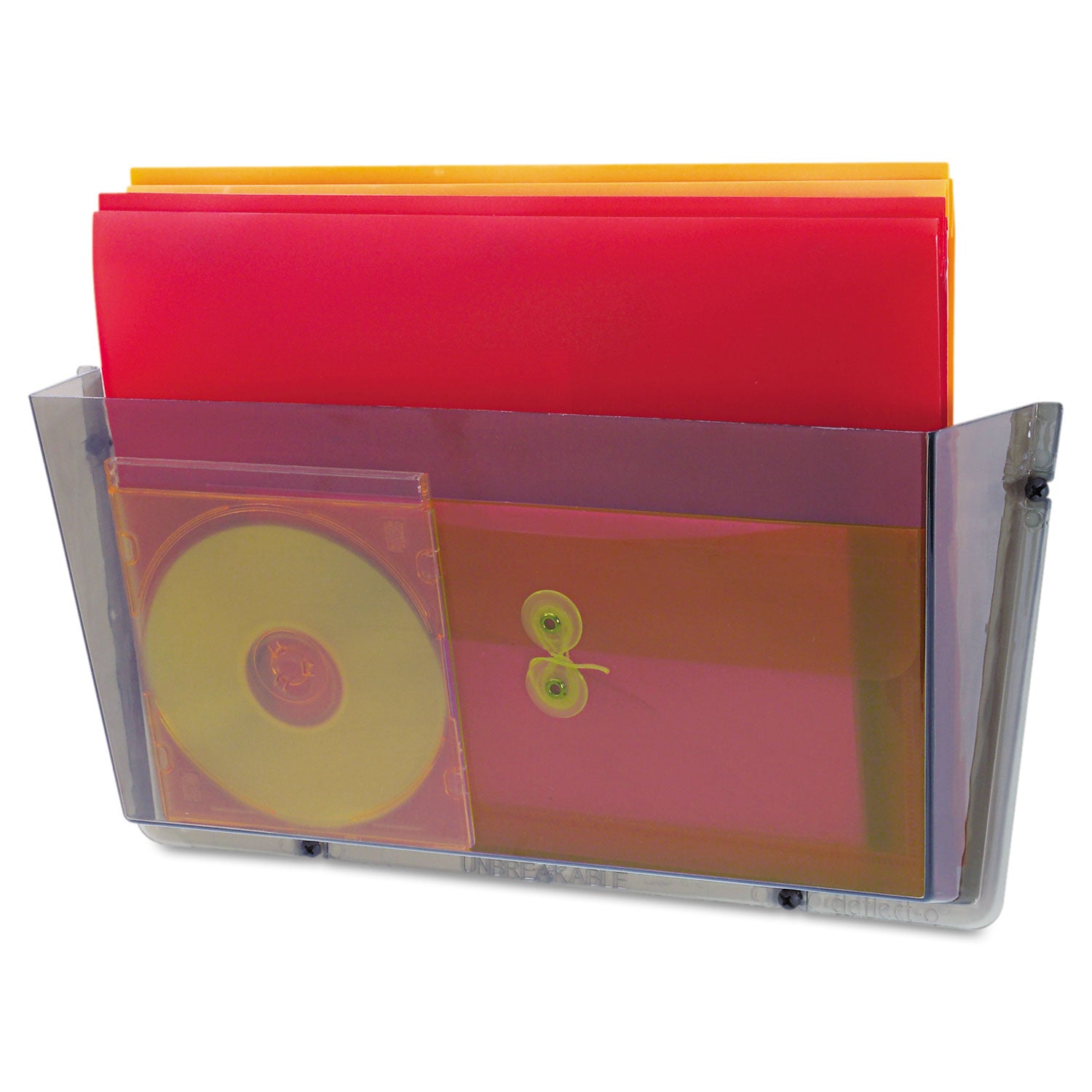 Deflecto Unbreakable DocuPocket - 1 Compartment(s) - 6.50" Height x 14.50" Width x 3" Depth - Unbreakable - Smoke - Plastic - 1 Each