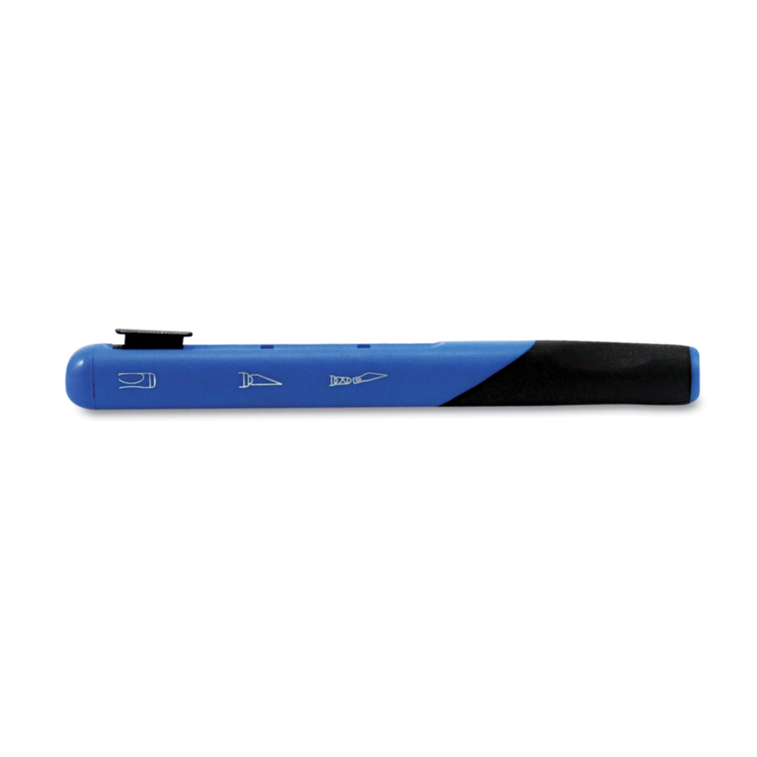 1 Carbon Steel Blade - Retractable, Comfortable Grip, Anti-roll, Durable, Replaceable Blade - Metal - Blue - 1 Each