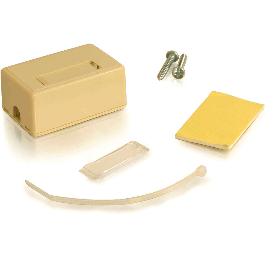C2G 1 Socket Keystone Jack Surface Mounting Box - 1 x Total Number of Socket(s) - Ivory - 1 Each