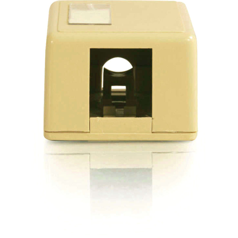 C2G 1 Socket Keystone Jack Surface Mounting Box - 1 x Total Number of Socket(s) - Ivory - 1 Each