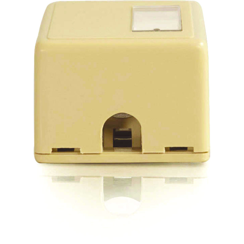 C2G 1 Socket Keystone Jack Surface Mounting Box - 1 x Total Number of Socket(s) - Ivory - 1 Each