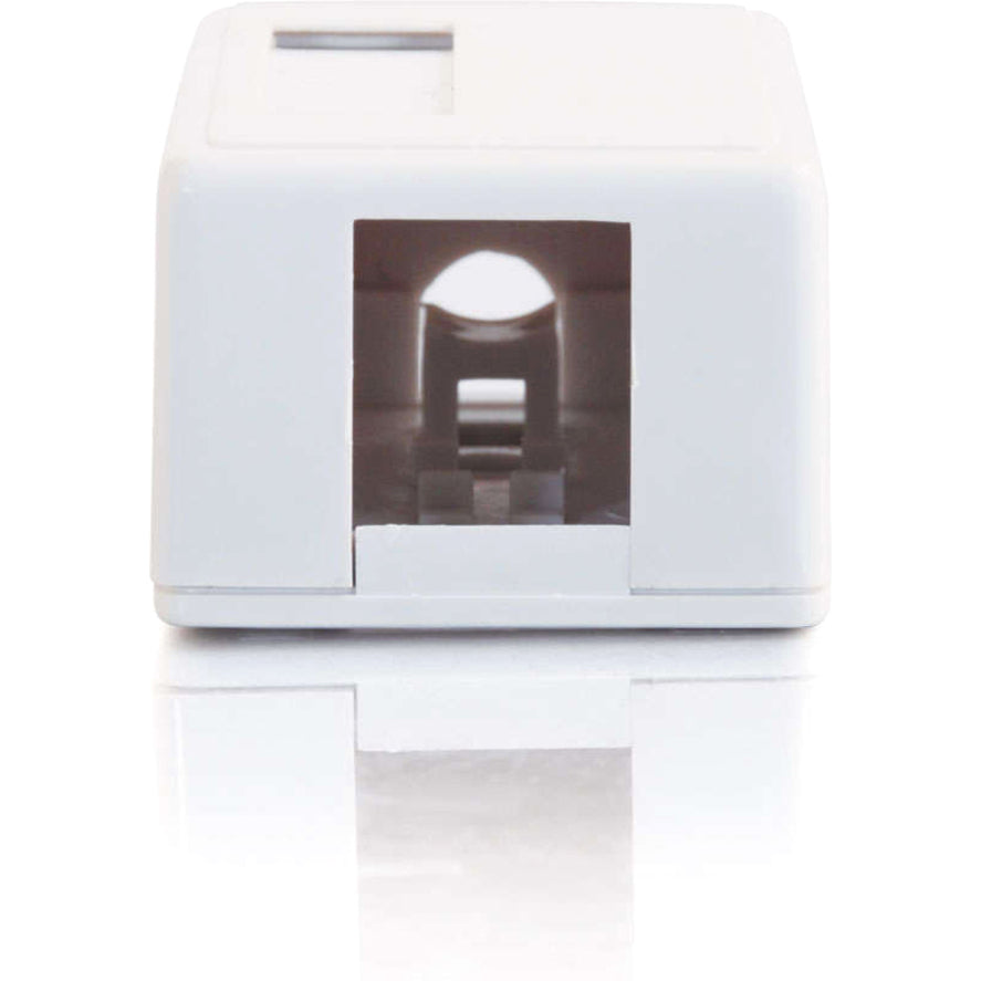 C2G 1 Socket Keystone Jack Surface Mounting Box - 1 x Total Number of Socket(s) - White - 1