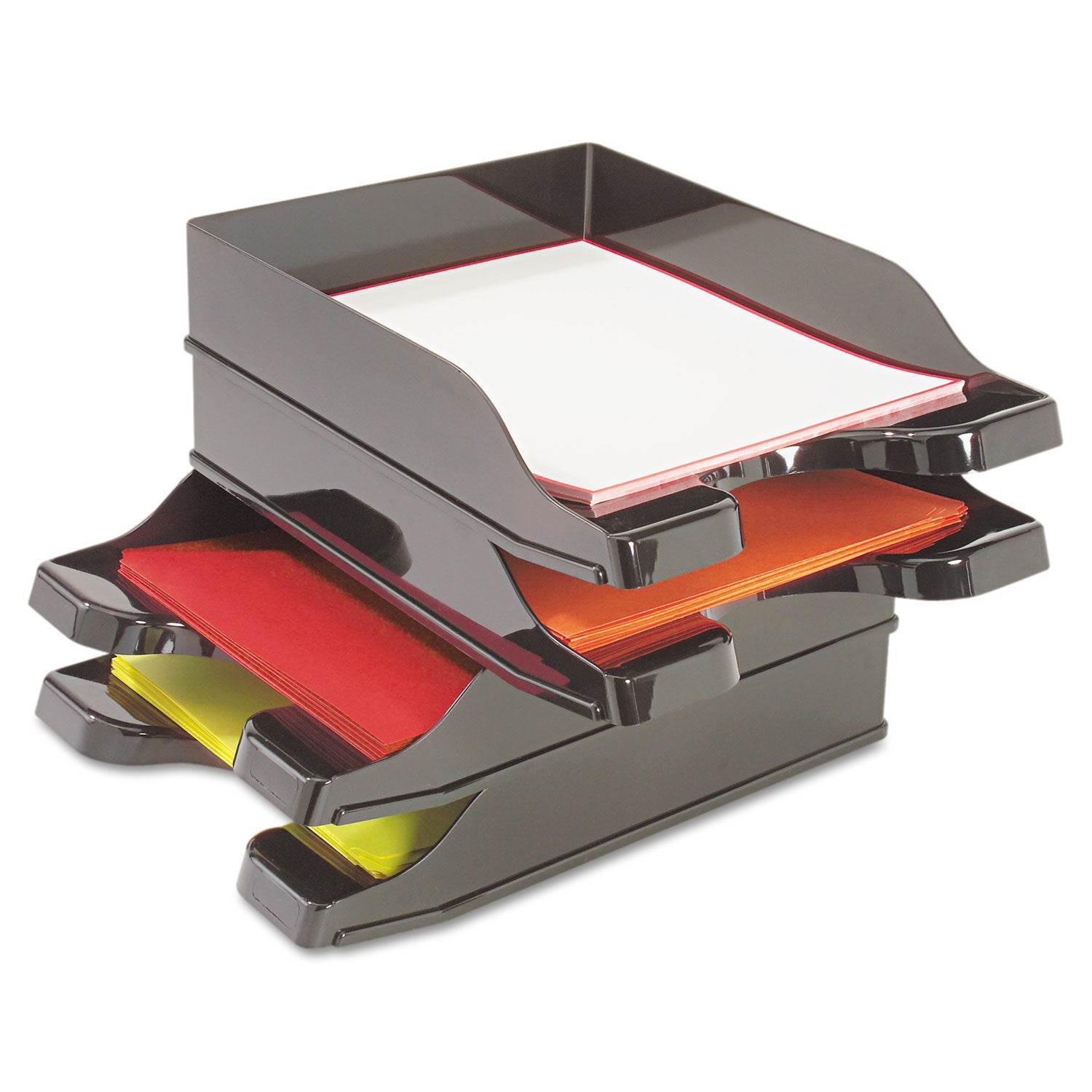 2 Tier(s) - 2.50" Height x 10" Width x 13.75" Depth - Desktop - Black - Polystyrene - 1 Set