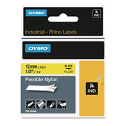 Dymo Rhino Flexible Nylon Labels - 1/2" Width - Direct Thermal - Yellow - Nylon - 1 Each