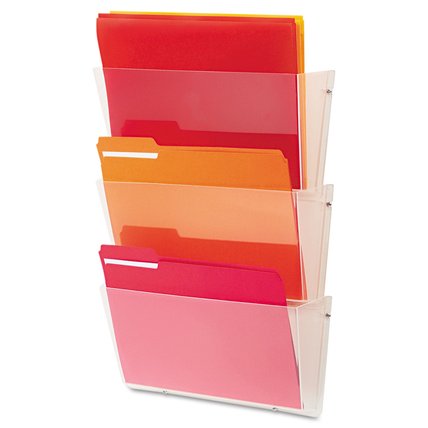 Deflecto Unbreakable DocuPocket - 3 Pocket(s) - 6.50" Height x 14.50" Width x 3" Depth - Unbreakable - Clear - Plastic - 3 / Pack