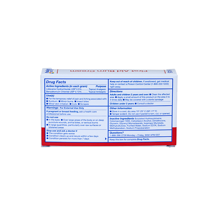 First Aid Burn Cream, 0.9g Packet