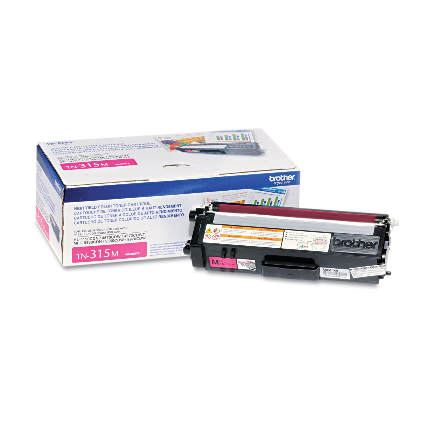 Brother TN315M Original Laser Toner Cartridge - Magenta - 1 Each