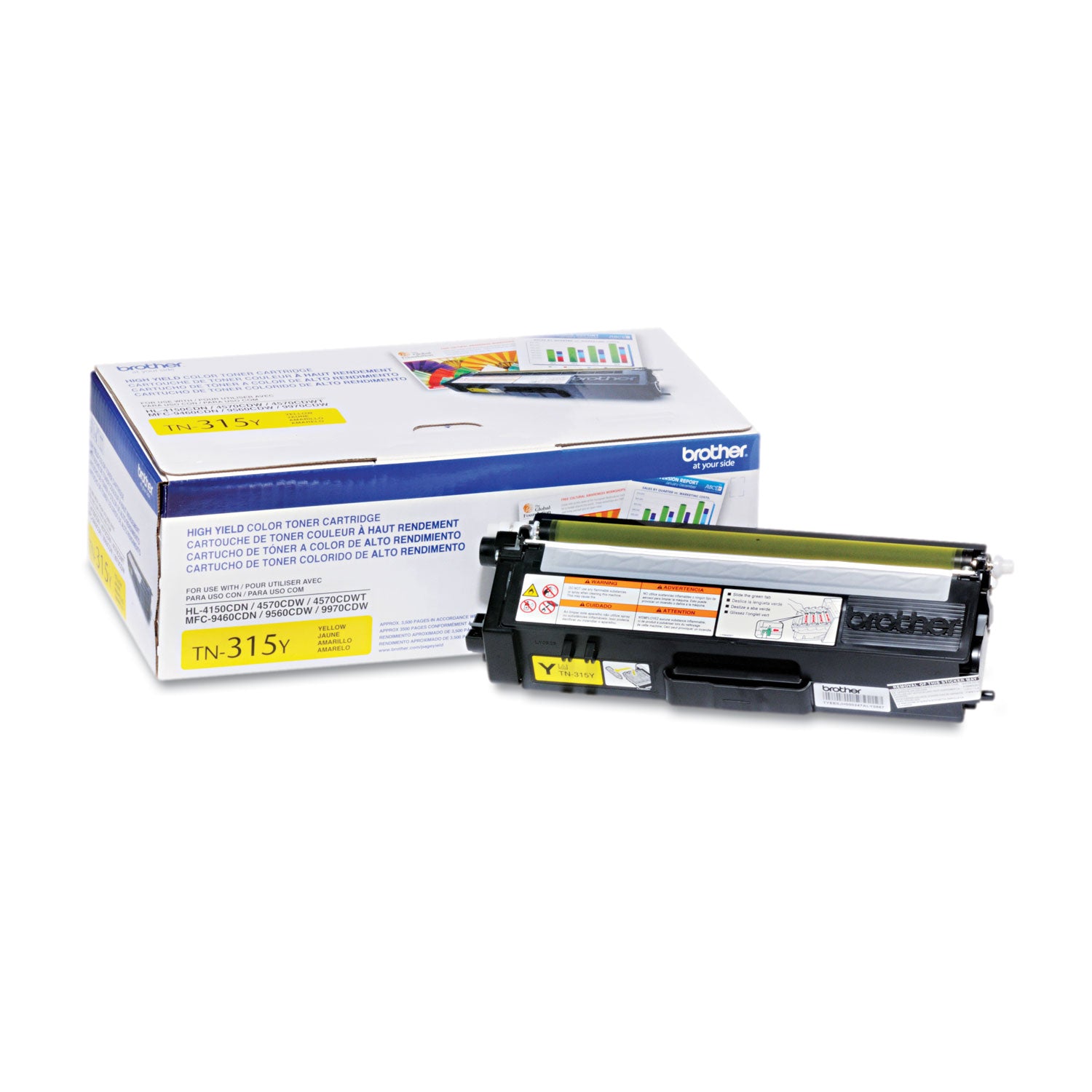 Brother TN315Y Original Laser Toner Cartridge - Yellow - 1 Each