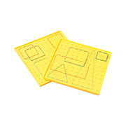Geoboard, Single-Sided, 11x11 pin array, Yellow,  9"