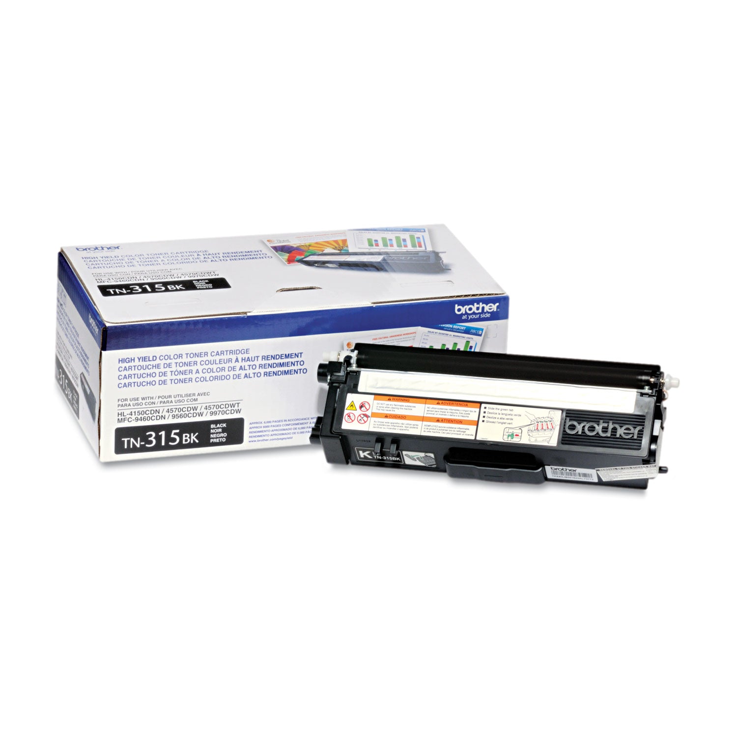 Brother TN315BK Original Laser Toner Cartridge - Black - 1 Each