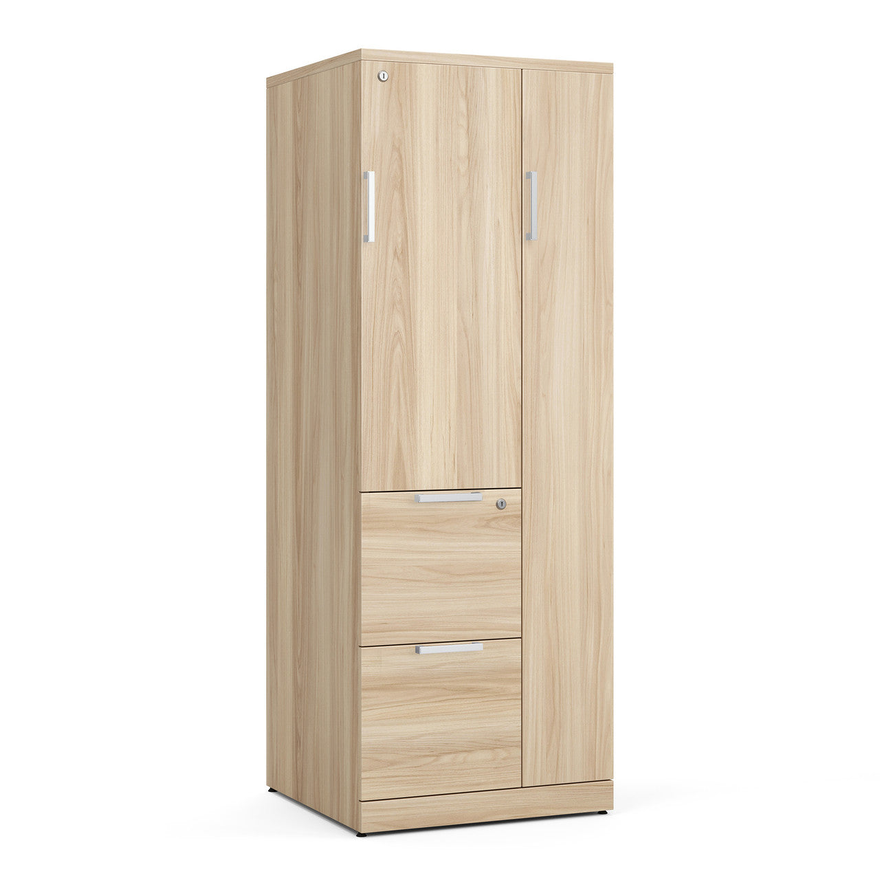OfficeSource Storage & Wardrobe Cabinets 66"H Wardrobe Unit - American Elm