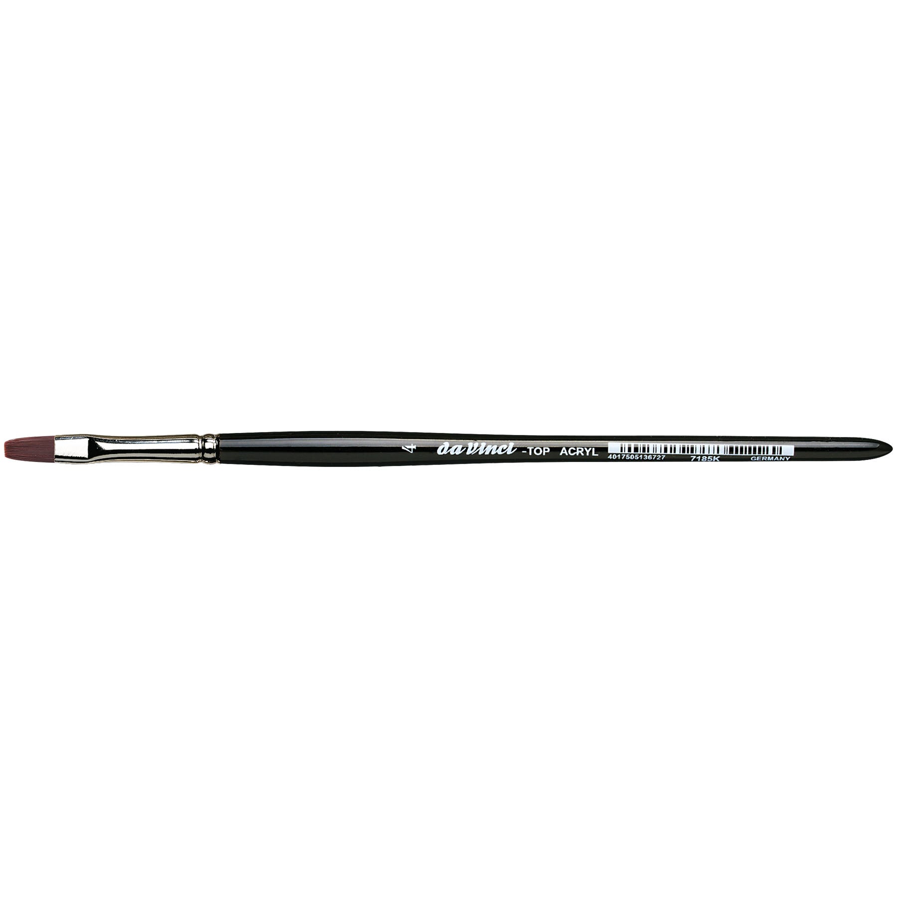 TOP-ACRYL Bright Red-Brown Brush, Synthetic, Acrylic & Oil, Flat, Series 7185K, Size 4