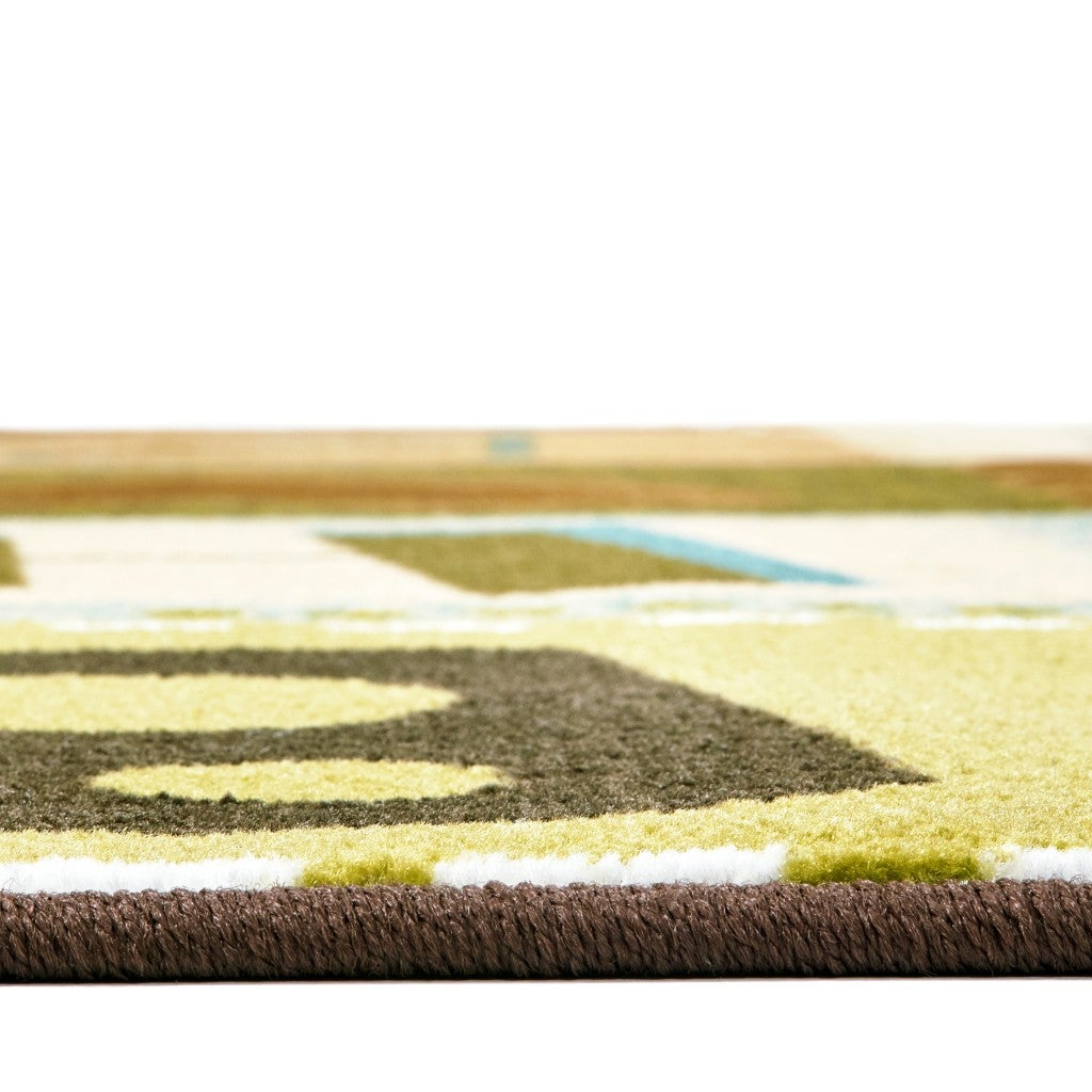 KIDSoft Alphabet Blocks Rug Nature Colors - 8ft 4in x 13ft 4in - Rectangle - Brown