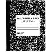 BAZIC Composition Book Blue Marble Unruled Ruled 100 Sheet Notebook  1-Pack