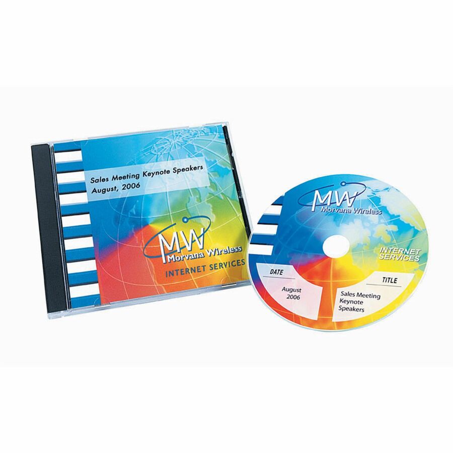Avery Optical Disc Labels, Matte White, Permanent Adhesive, Inkjet/Laser Compatible, 2 Labels per Sheet, 20 Sheets, 40 Labels per Pack