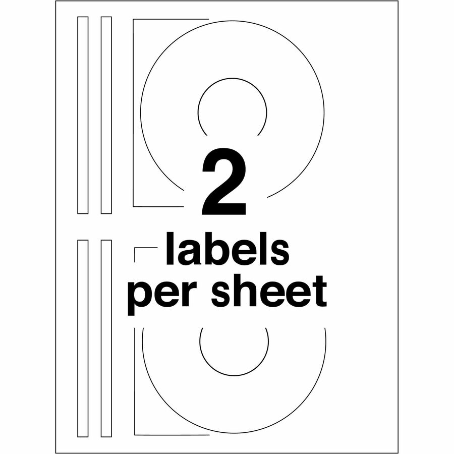 Avery Optical Disc Labels, Matte White, Permanent Adhesive, Inkjet/Laser Compatible, 2 Labels per Sheet, 20 Sheets, 40 Labels per Pack