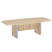 OfficeSource  Boat Shaped Conference Table with Elliptical Base - 8' - American Elm