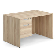 OfficeSource OS Laminate Collection Single 3/4 Pedestal Desk - 48" x 30" - American Elm