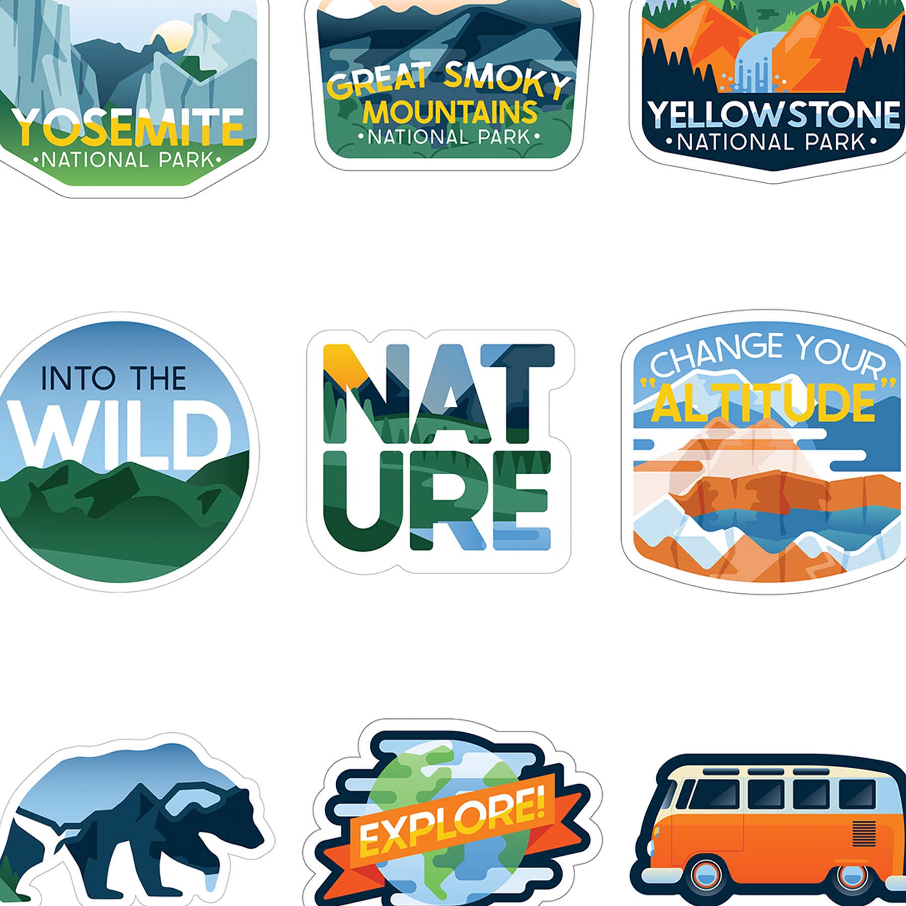 Adventure Vinyl Stickers, Pack of 100