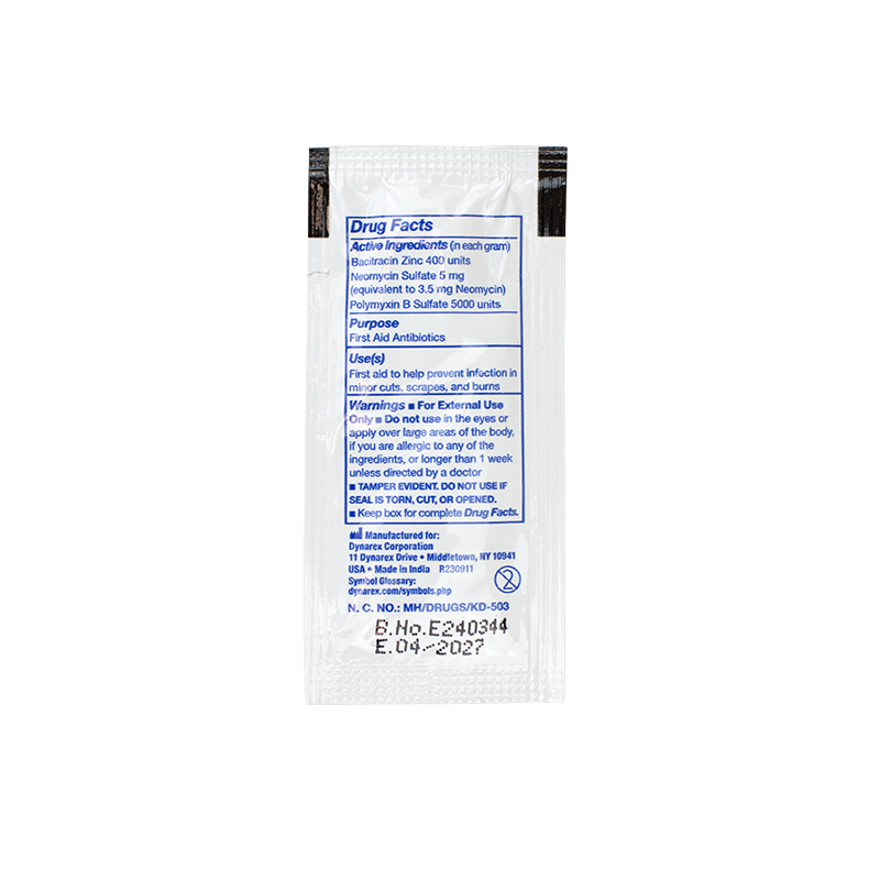 Triple Antibiotic Ointment, 0.5g Packet- 144 pcs per Box/12 Boxes per Case