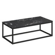 OfficeSource Lenox 24" x 48" Rectangular Coffee Table with Black Metal Base - Quartz Black