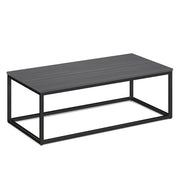 OfficeSource Lenox 24" x 48" Rectangular Coffee Table with Black Metal Base - Coastal Gray