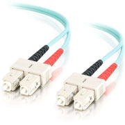 C2G Fiber Optic Duplex Patch Cable - 3.28 ft Fiber Optic Network Cable - First End: 2 x SC Network - Male - Second End: 2 x SC Network - Male - Patch Cable - 50/125 &micro;m - Aqua - 1 Each