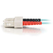 C2G Fiber Optic Duplex Patch Cable - 9.84 ft Fiber Optic Network Cable for Network Device - First End: 2 x SC Network - Male - Second End: 2 x SC Network - Male - 10 Gbit/s - Patch Cable - Duplex - 50/125 &micro;m - Aqua - 1 Each