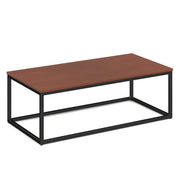 OfficeSource Lenox 24" x 48" Rectangular Coffee Table with Black Metal Base - Cherry