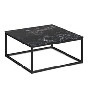 OfficeSource Lenox 36" Square Coffee Table with Black Metal Base - Quartz Black