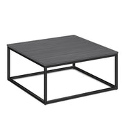 OfficeSource Lenox 36" Square Coffee Table with Black Metal Base - Coastal Gray