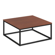 OfficeSource Lenox 36" Square Coffee Table with Black Metal Base - Cherry
