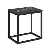 OfficeSource Lenox 22" x 16" Rectangular Side Table with Black Metal Base - Quartz Black