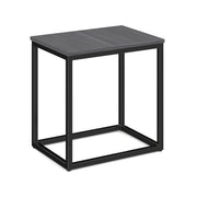 OfficeSource Lenox 22" x 16" Rectangular Side Table with Black Metal Base - Coastal Gray