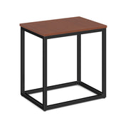 OfficeSource Lenox 22" x 16" Rectangular Side Table with Black Metal Base - Cherry