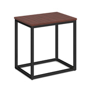 OfficeSource Lenox 22" x 16" Rectangular Side Table with Black Metal Base - Mahogany