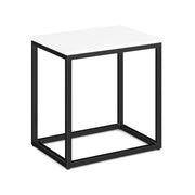 OfficeSource Lenox 22" x 16" Rectangular Side Table with Black Metal Base - White