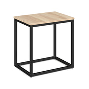 OfficeSource Lenox 22" x 16" Rectangular Side Table with Black Metal Base - American Elm