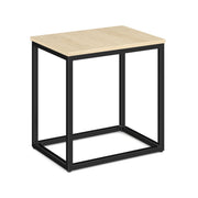 OfficeSource Lenox 22" x 16" Rectangular Side Table with Black Metal Base - Maple