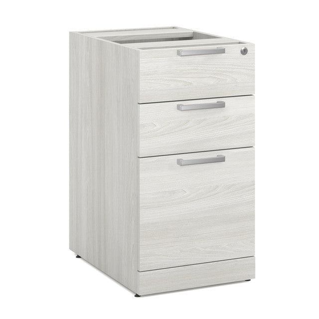 OfficeSource Laminate 3 Drawer Deluxe Full Pedestal - Box/File - Arcadia White
